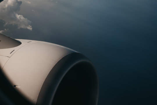 Airplane in blue sky