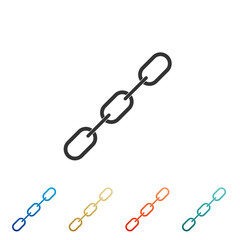Chain link icon isolated on white background. Link single. Set elements in colored icons. Flat design. Vector Illustration
