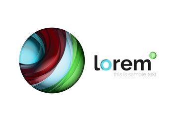 Abstract geometric logo created with overlapping smooth shapes