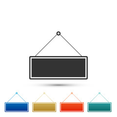 Signboard icon isolated on white background. Hanging sign. Set elements in colored icons. Flat design. Vector Illustration