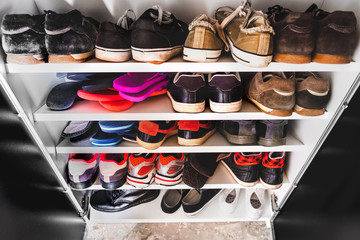 shoe rack man sneakers