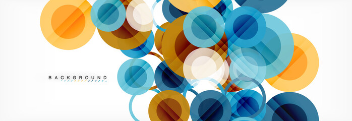 Abstract colorful geometric composition - multicolored circle background