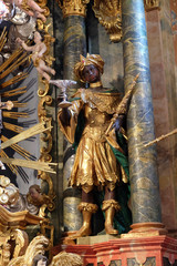 Biblical Magi Balthazar in the Baroque Church of Our Lady of the Snow in Belec, Croatia