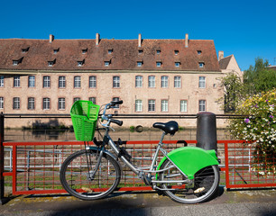 Fototapeta premium Bicycle parked in Strasbourg