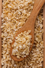fragrant dried parsnip on a white acrylic background
