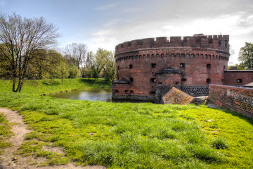 Fototapeta na wymiar Kaliningrad city. Tower Dona Fortress Complex