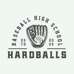 Vintage baseball sport logo, emblem, badge, mark, label. 