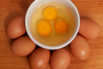 eggs in the bowl