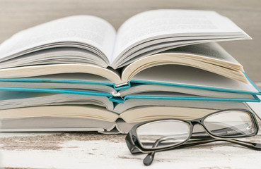 Books. Damaged, group.