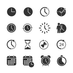 Vector image of a set time icons.