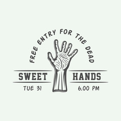 Vintage retro halloween logo, emblem, badge, label, mark, patche