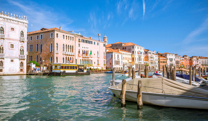 Panoramic view of famous Grand Canal in Venice, Italy - obrazy, fototapety, plakaty