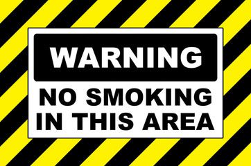 no smoking in this area warning sign placard board