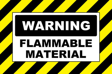 flammable material warning sign placard board 