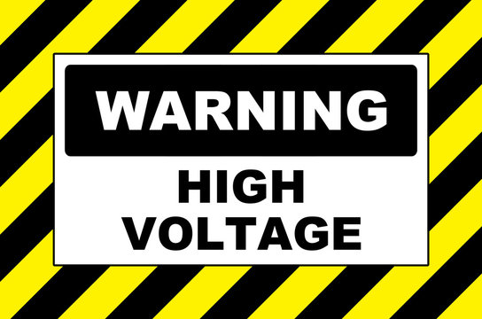 high voltage warning sign placard board