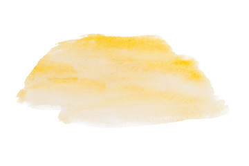 watercolor stain with light yellow. element with texture and with copy space
