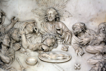 Altar of the Last Supper in Zagreb cathedral dedicated to the Assumption of Mary