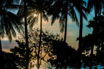 romantic sunset in Bali