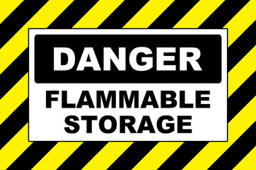 danger flammable storage warning placard board
