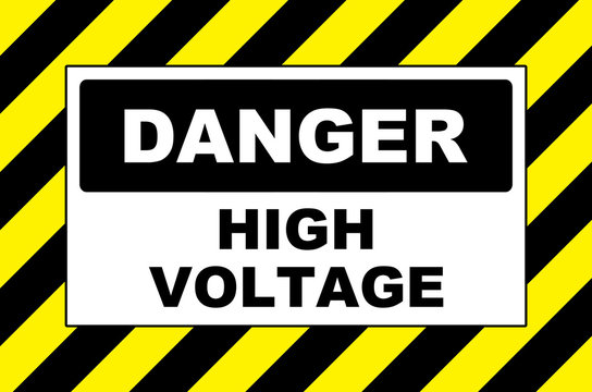 danger high voltage warning sign placard board
