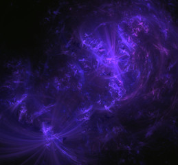 Purple blured glowing fractal background. Fantasy fractal texture. Digital art. 3D rendering. Computer generated image.