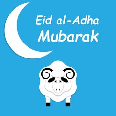 Vector illustration dedicated to Islamic holiday Eid al-Adha Mubarak