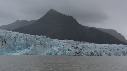 Iceland, Jokulsarlon lagoon, Beautiful cold landscape picture of icelandic glacier lagoon bay