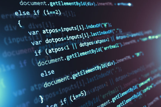 Programming source code abstract background