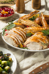 Roasted Cut Up Turkey Platter For Thanksgiving