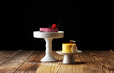 Delicious raspberry cake with fresh raspberries, blueberry and lemon cake.  confiserie cake cuisine.