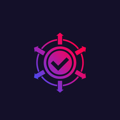 checkmark with arrows icon