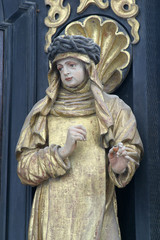Saint Teresa on the altar of Our Lady of Sorrows, parish Church of the Immaculate Conception of the Virgin Mary in Lepoglava, Croatia
