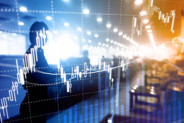 Forex trading, Financial market, Investment concept on business center background.