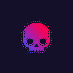 decorated skull with trendy gradient, vector
