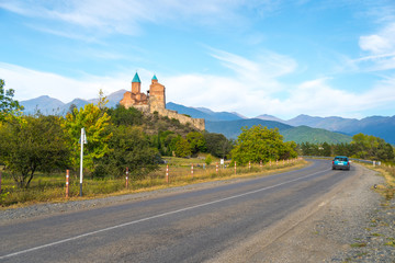 Fototapeta na wymiar Gremi Monastery Complex and royal residence in Georgia, located in Kakheti region, near the Telavi town