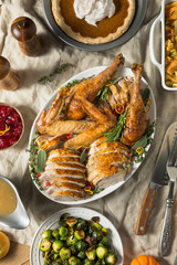 Roasted Cut Up Turkey Platter For Thanksgiving