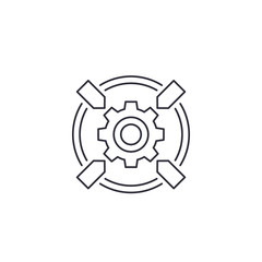Integration system icon, line vector
