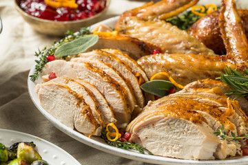 Roasted Cut Up Turkey Platter For Thanksgiving