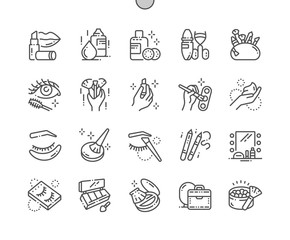 Makeup Well-crafted Pixel Perfect Vector Thin Line Icons 30 2x Grid for Web Graphics and Apps. Simple Minimal Pictogram