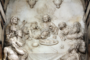 Altar of the Last Supper in Zagreb cathedral dedicated to the Assumption of Mary