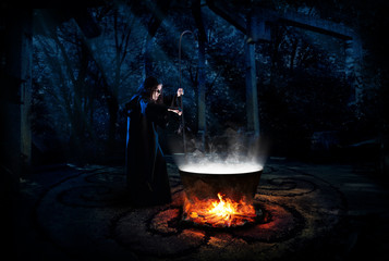 Witch in night forest version