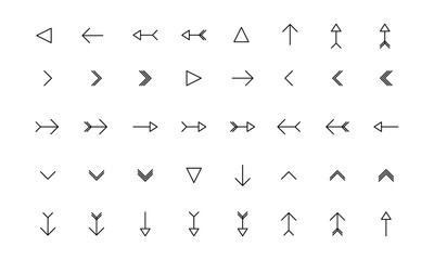 Obraz premium Arrow Icon Set (Outline). Editable Stroke. 64x64 Pixel perfect.