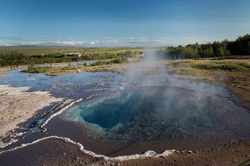 Pool with boiling geothermal water at Hveravellir is actually in the heart of Iceland.