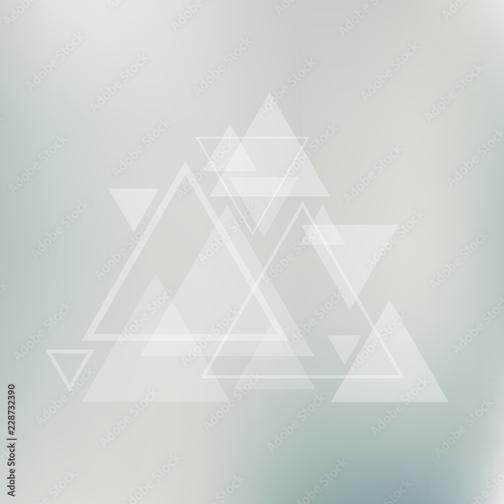 Poster Abstract template with translucent triangles. Graphic vector pattern