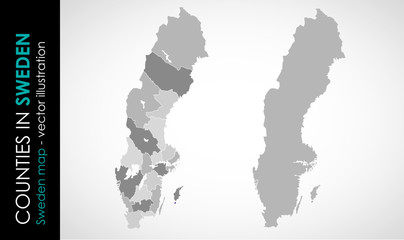 Vector map of Sweden country gray color  © Nessa