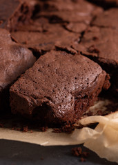 Indulgent slices of chocolate brownie