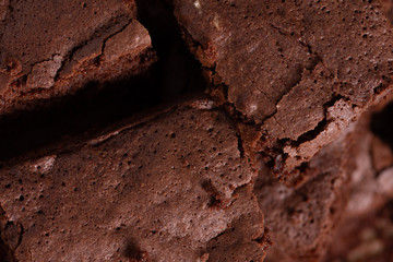 Closeup slices of chocolate brownie