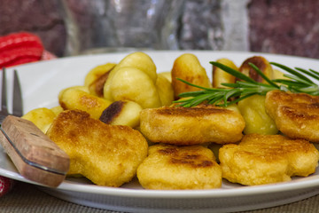 fried chicken with potato