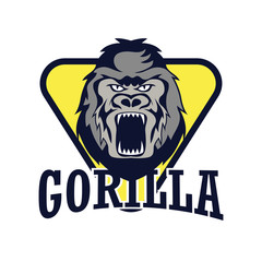 gorilla logo on white background,  vector illustration