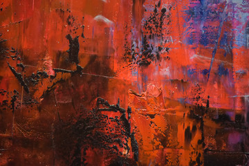 red and blue oil paint  background